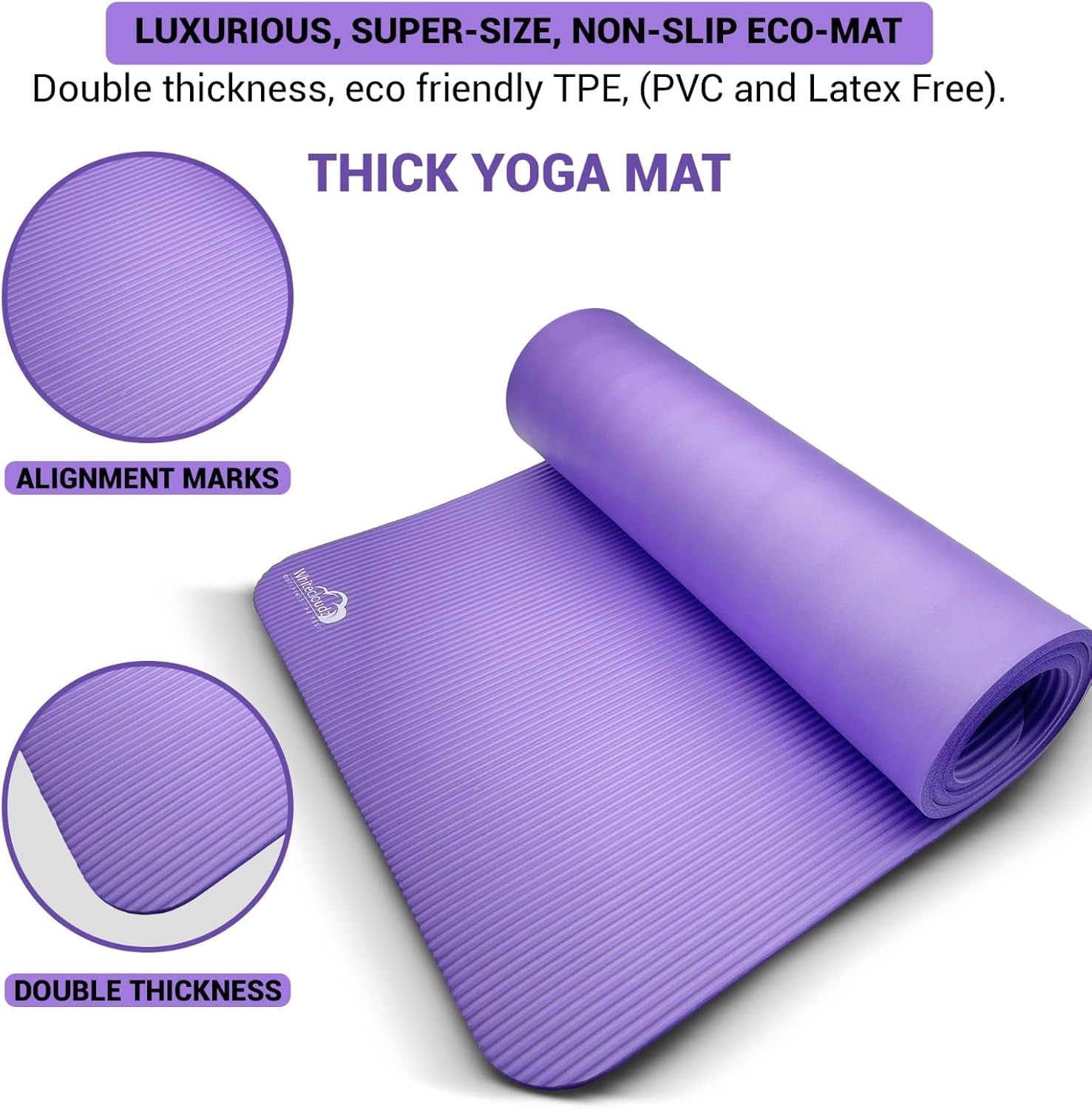 Yoga Kit, 7-Piece Yoga Mat Set for Home Workouts, Thick Yoga Mat, Yoga Blocks, Strap, Yoga Towels & Carrying Bag, Exercise Mat with Yoga Equipment for Women & Men, Enhance Yoga Practice
