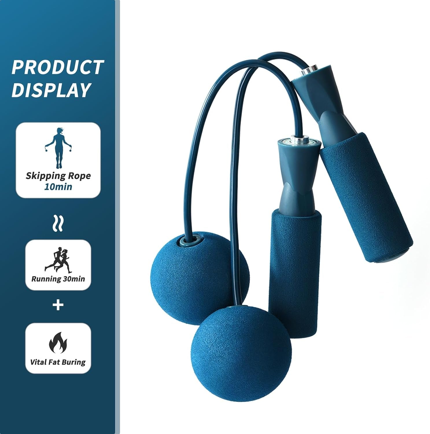 Cordless Jump Rope with Weight Ball, Fitness Training Jump Rope, Indoor Home Exercise, Suitable for Men Women.