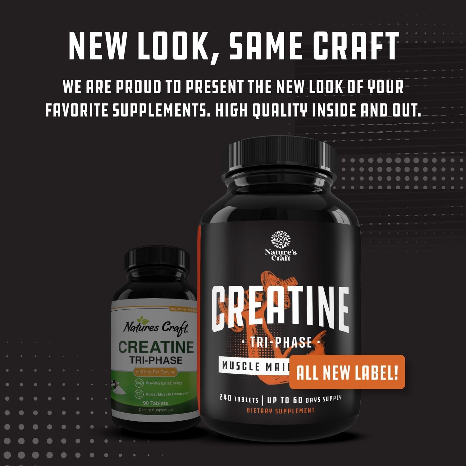 High Strength Tri Phase Creatine Tablets for Women & Men - Formula Blend of Creatine Monohydrate, 300Mg HCL & Pyruvate Supplement - Muscle Mass Gain & Recovery Supplement - 240 Count