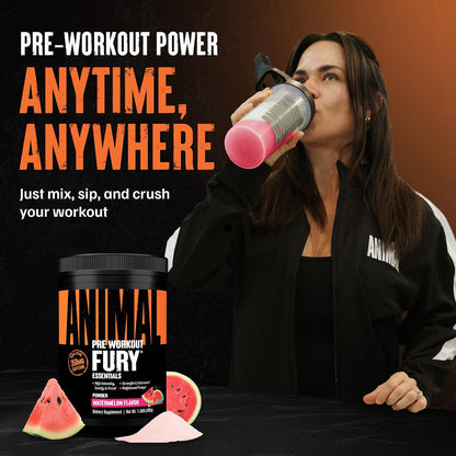 Fury Pre Workout Powder Supplement for Energy and Focus 5G BCAA 350Mg Caffeine Nitric Oxide without Creatine Powerful Stimulant for Bodybuilders, Watermelon