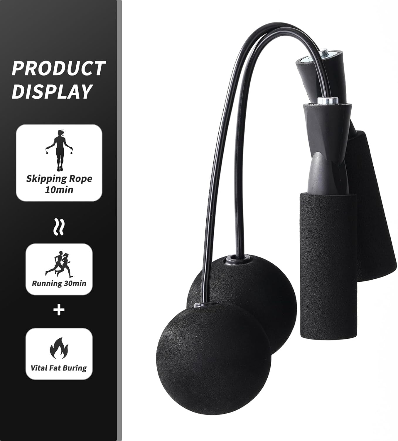 Cordless Jump Rope with Weight Ball, Fitness Training Jump Rope, Indoor Home Exercise, Suitable for Men Women.