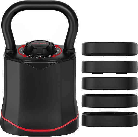 Adjustable Kettlebell, 6-In-1 Quick-Switch Kettlebell Sets (6.5-40 LBS) with Two-Way Rotation, Space Saving Kettlebells Adjustable Weight for Full Body Workouts at Home Gym