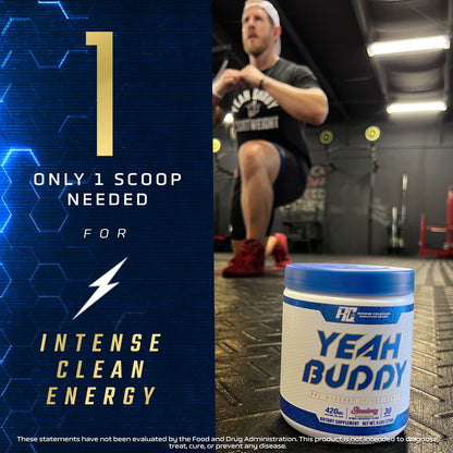 , Yeah Buddy, Pre-Workout Energy Powder, Strawberry Kiwi, 9.5 Oz (270 G)