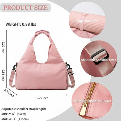 Yoga Mat Bag, Sport Yoga Gym Bag for Women, Lightweight Yoga Mat Bag Carrier with Yoga Strap, Carryall Yoga Tote Bag