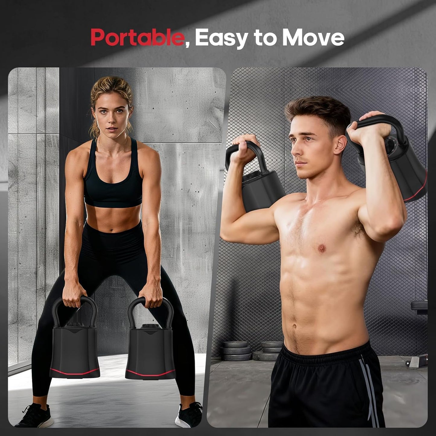 Adjustable Kettlebell, 6-In-1 Quick-Switch Kettlebell Sets (6.5-40 LBS) with Two-Way Rotation, Space Saving Kettlebells Adjustable Weight for Full Body Workouts at Home Gym