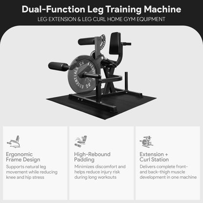 Fitness Leg Extension and Curl Machine, Adjustable Home Gym Equipment, Black