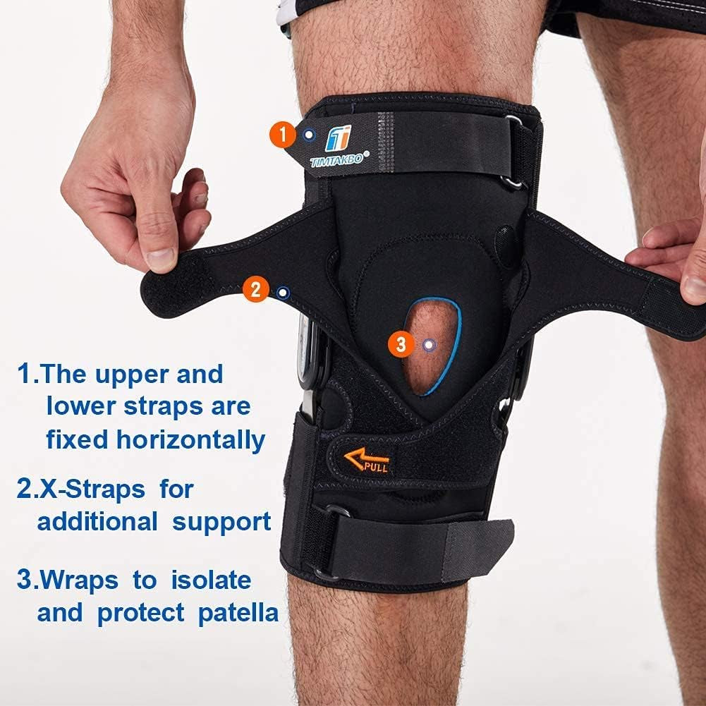 plus Size Hinged Knee Braces for Knee Pain Relieve, GEL Patella Knee Brace with Side Stabilizers for Men Women, Knee Support for Meniscus Tear,Acl,Mcl,Arthritis