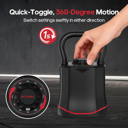 Adjustable Kettlebell, 6-In-1 Quick-Switch Kettlebell Sets (6.5-40 LBS) with Two-Way Rotation, Space Saving Kettlebells Adjustable Weight for Full Body Workouts at Home Gym