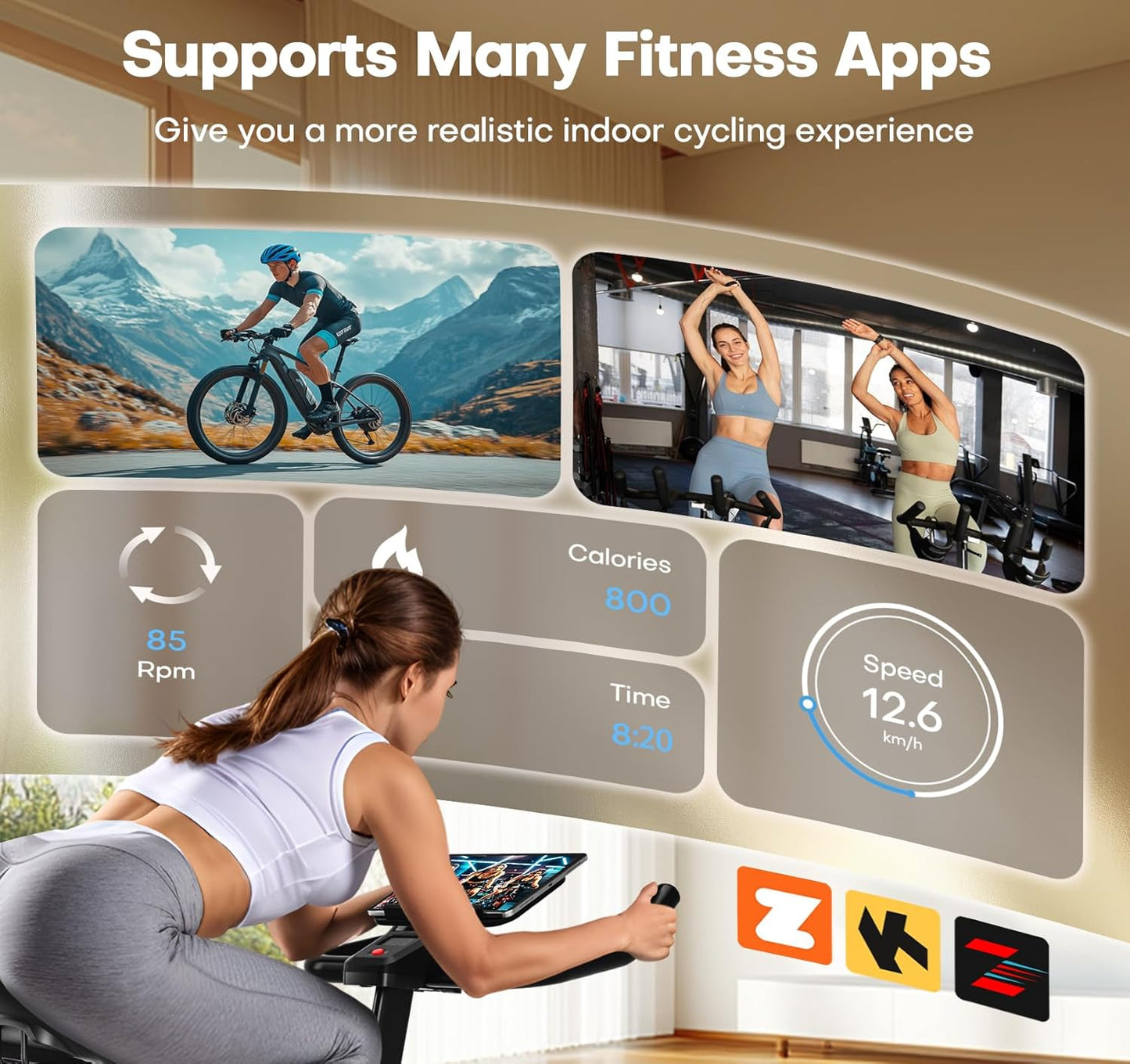 Exercise Bike,  Quiet Adjustable Magnetic Resistance Stationary Bike for Home Cardio with App Compatible, 350LB Weight Capacity Indoor Cycling Bike with Comfortable Seat & Digital Display
