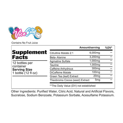 Total War Ready to Drink Pre Workout | Vice City | 365Mg Caffeine + Citrulline Malate + Beta Alanine | Zero Sugar (12 Pack)
