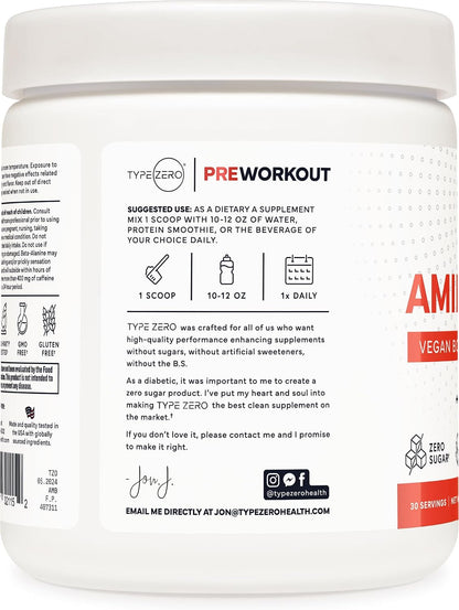 Aminoburn - Natural Pre Workout + BCAA (Tropical Punch | 30Serv) Sugar Free Bcaas Amino Acids Supplement Keto Preworkout, Amino Preworkout and Post Workout Drink