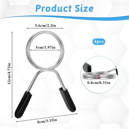 2 Inch Barbell Clamps, 4 Pcs Weight Barbell Clips, Barbell Spring Lock Collars, Barbell Handle Locking Clip for Strength Training Gym Fitness Training Accessories