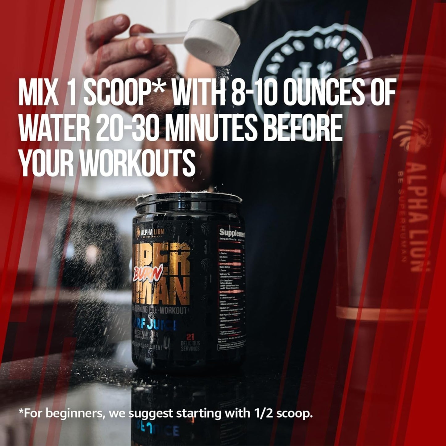 Superhuman Burn – 2 in 1 Metabolism Booster Pre Workout and Thermogenic Fat Burner for Men – Appetite Suppressant and Weight Loss Supplement (21 Servings, Sweet Black Cherry Flavor)