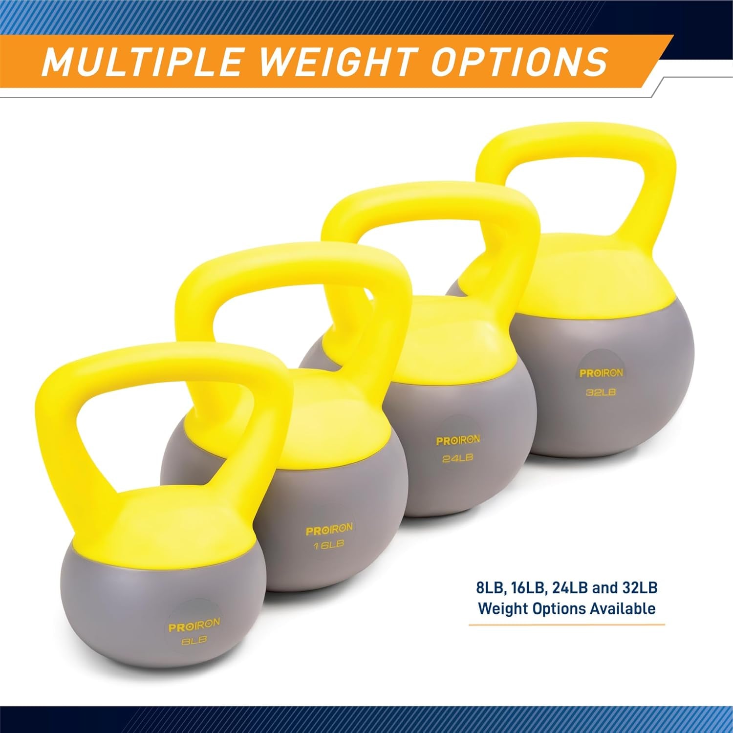 Soft Kettlebell 8Lb, 16Lb, 24Lb, 32Lb Kettlebells with Iron Sand, Non-Slip Handle, Kettle Weights for Fitness, Exercise, Workout, Home Gym, Strength Training, Bodybuilding Weightlifting