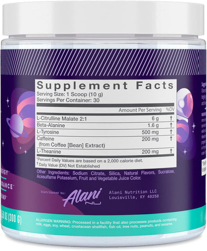 Pre Workout Powder Cosmic Stardust | Amino Energy Boost | Endurance Supplement | Sugar Free | 200Mg Caffeine | L-Theanine, Beta-Alanine, Citrulline | 30 Servings