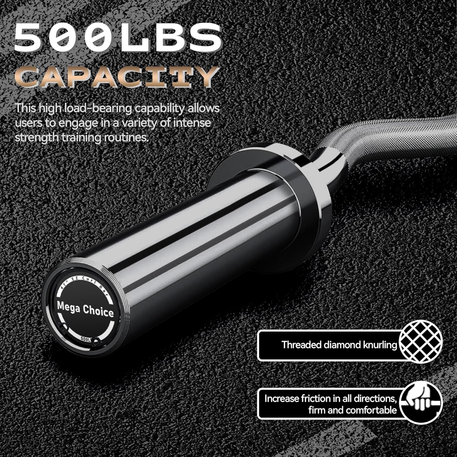 Barbell for Home Gym, 500LB to 1500LB Capacity with Copper Sleeves, for Weightlifting & Powerlifting (Multiple Sizes: 4FT Short B-Ar, 47" EZ Curl B-Ar, 7FT Power B-Ar)