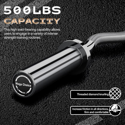 Barbell for Home Gym, 500LB to 1500LB Capacity with Copper Sleeves, for Weightlifting & Powerlifting (Multiple Sizes: 4FT Short B-Ar, 47" EZ Curl B-Ar, 7FT Power B-Ar)