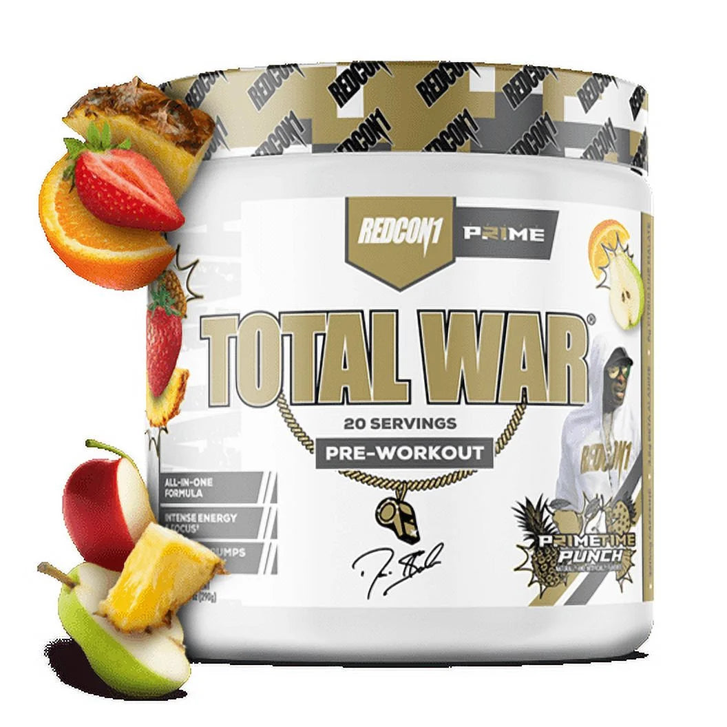 Total War Pre-Workout Powder Beta-Alanine & Citrulline Malate, Primetime Punch, 20 Servings