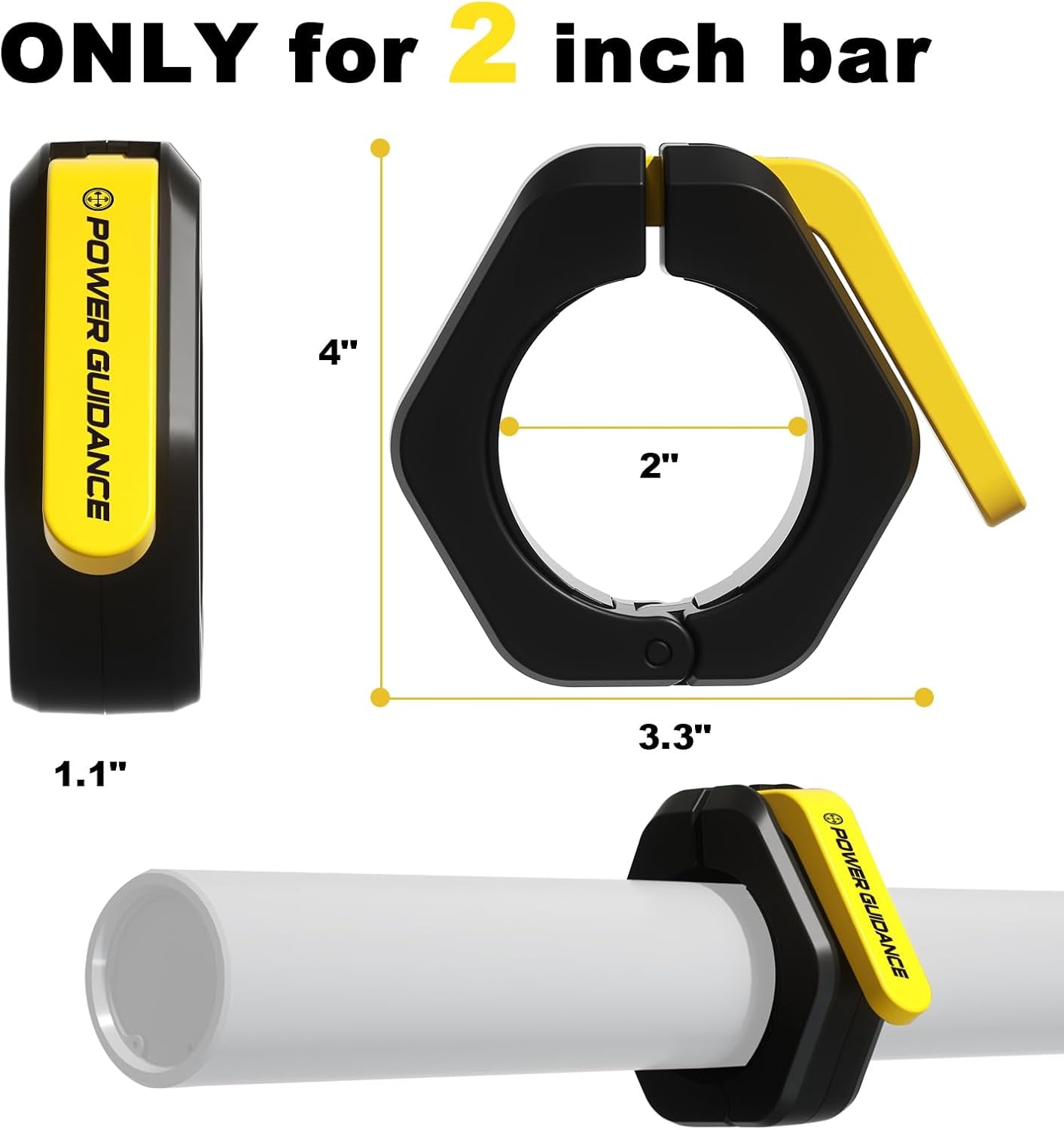 Barbell Collars Barbell Clips, Only for 2 Inch Olympic Barbell Clamps,Non-Slip Weight Clamps Quick Release Barbell Collar for Workout Weightlifting, Gym Equipment Accessories