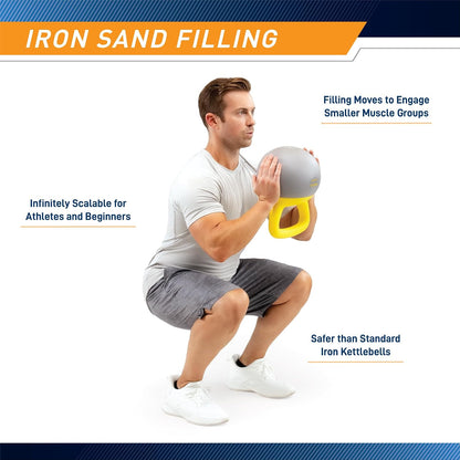 Soft Kettlebell 8Lb, 16Lb, 24Lb, 32Lb Kettlebells with Iron Sand, Non-Slip Handle, Kettle Weights for Fitness, Exercise, Workout, Home Gym, Strength Training, Bodybuilding Weightlifting
