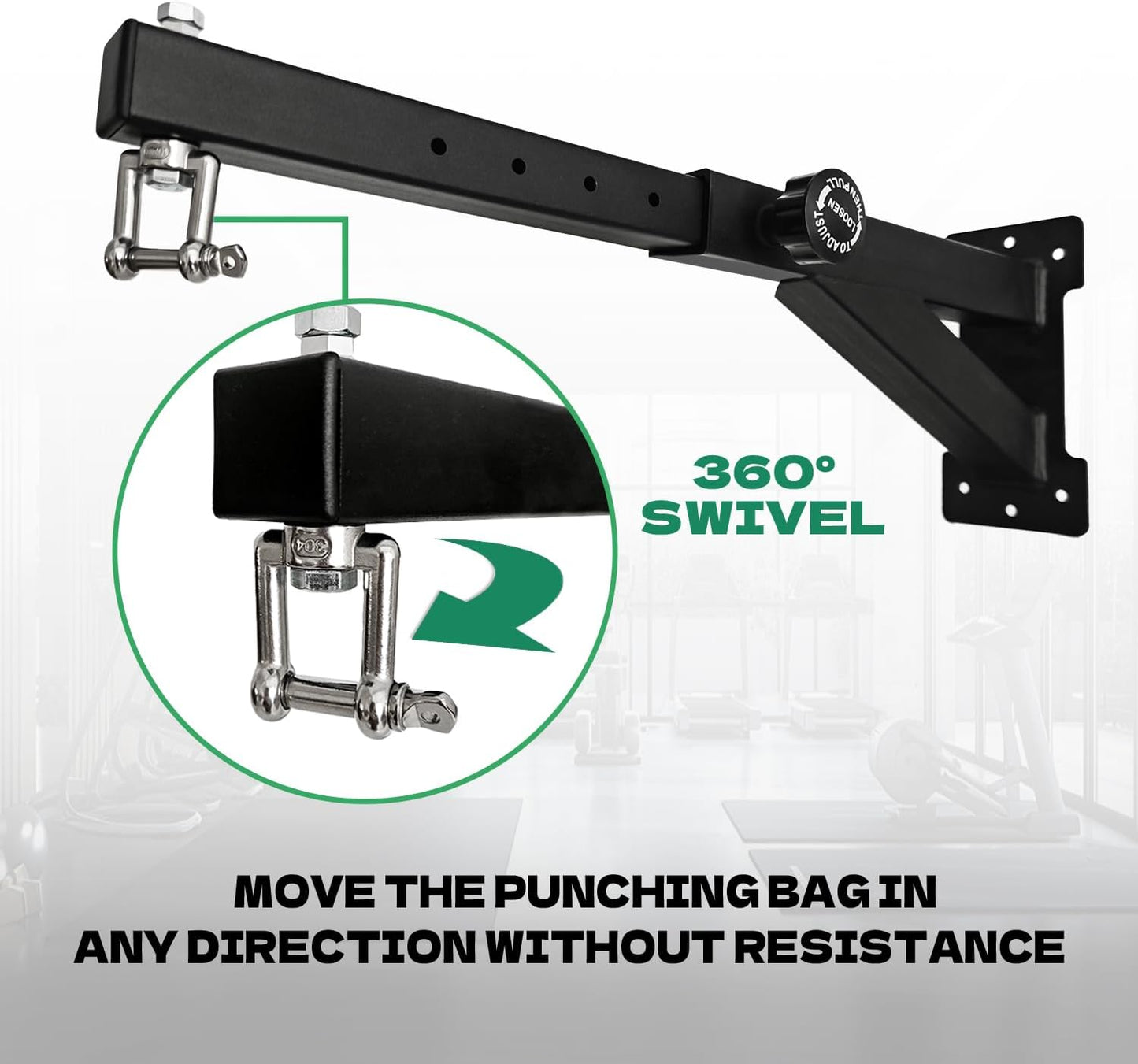 Heavy Duty Punching Bag Hanger, Wall Mounted Punching Bag Hanger, Adjustable Length and Height Heavy-Duty Punching Bag Bracket, Suitable for Home Gym