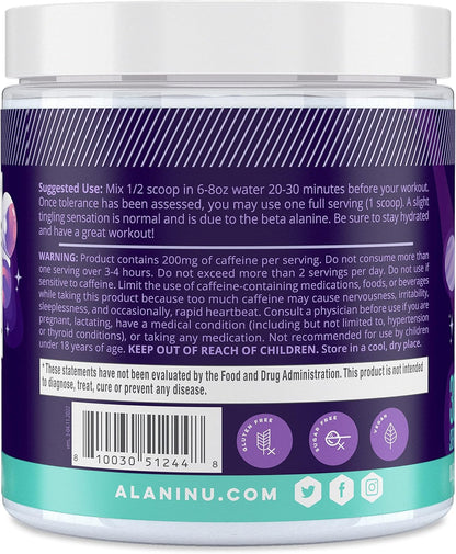 Pre Workout Powder Cosmic Stardust | Amino Energy Boost | Endurance Supplement | Sugar Free | 200Mg Caffeine | L-Theanine, Beta-Alanine, Citrulline | 30 Servings