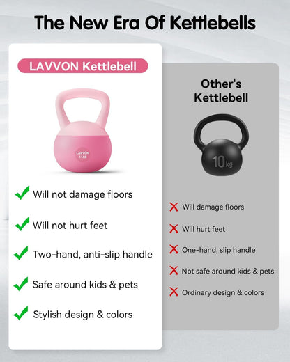Soft Kettlebell - Cushioned Impact-Resistant Base and Anti-Slip, Kettle Bell Anti-Slip Grip Weight for Home Workouts, Safe Strength Training Kettlebells Sets for Women & Men, with Non-Slip Gloves