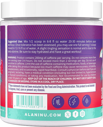 Pre Workout Powder Hawaiian Shaved ICE, Amino Energy Boost, Endurance Supplement, Sugar Free, 200Mg Caffeine, L-Theanine, Beta-Alanine, L-Citrulline, 30 Servings