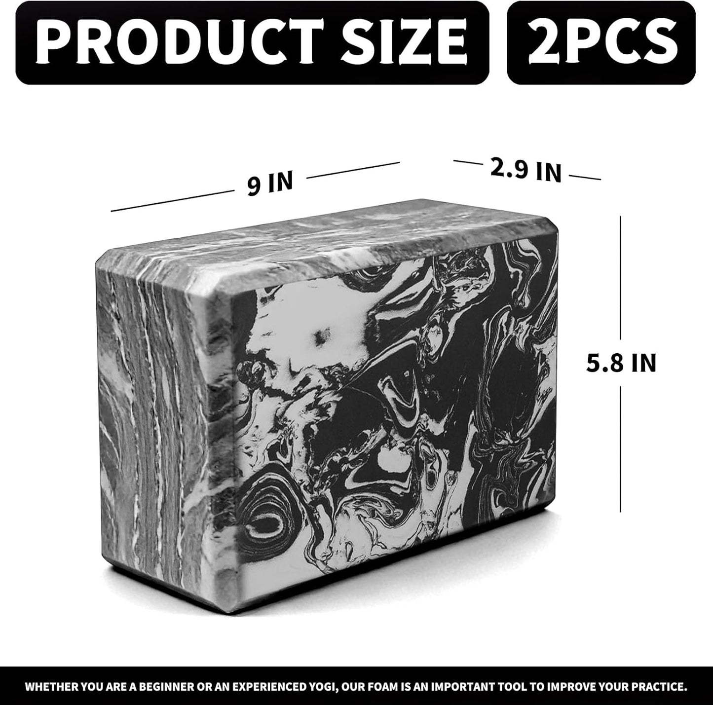 2-Pack Yoga Blocks, High-Density 9"X6"X3" Yoga Brick Foam Blocks Non-Slip EVA Foam Block Yoga Props Accessories for Yoga Pilates Stretching and Meditation