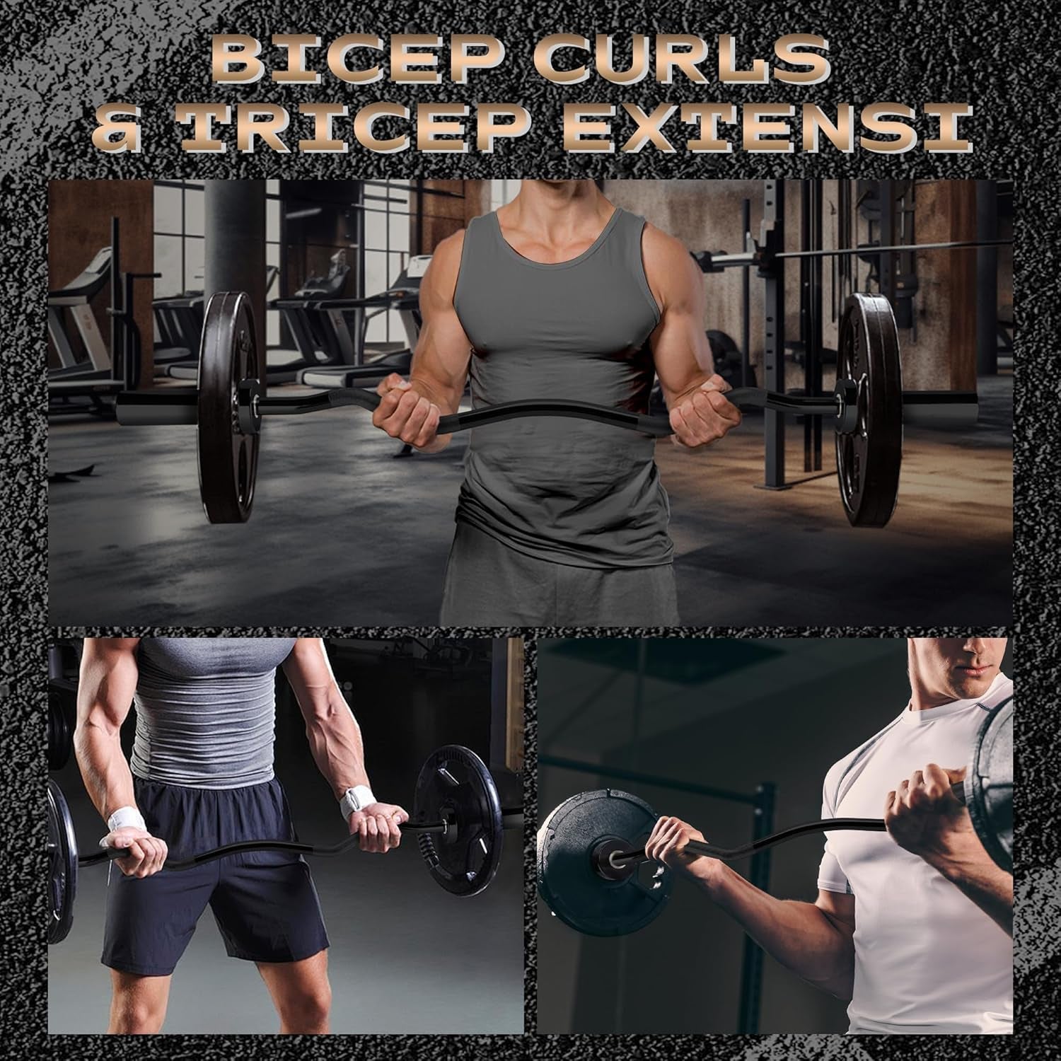 Barbell for Home Gym, 500LB to 1500LB Capacity with Copper Sleeves, for Weightlifting & Powerlifting (Multiple Sizes: 4FT Short B-Ar, 47" EZ Curl B-Ar, 7FT Power B-Ar)