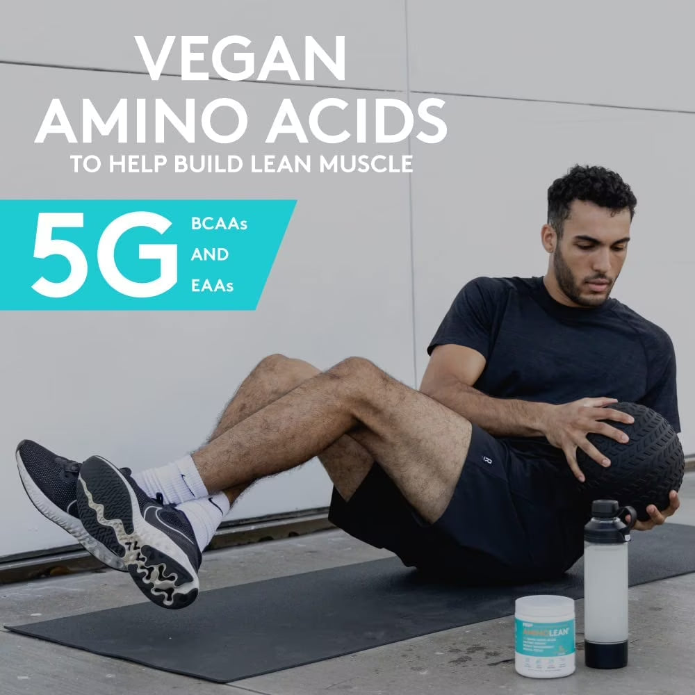 Vegan Aminolean Pre Workout Powder with Bcaas, Natural Amino Energy for Lean Muscle, Mango Flavor, 25 Servings